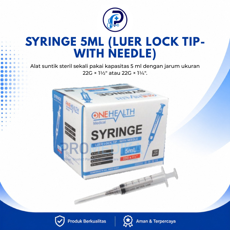 SYRINGE 5ML (LUER LOCK TIP-WITH NEEDLE)