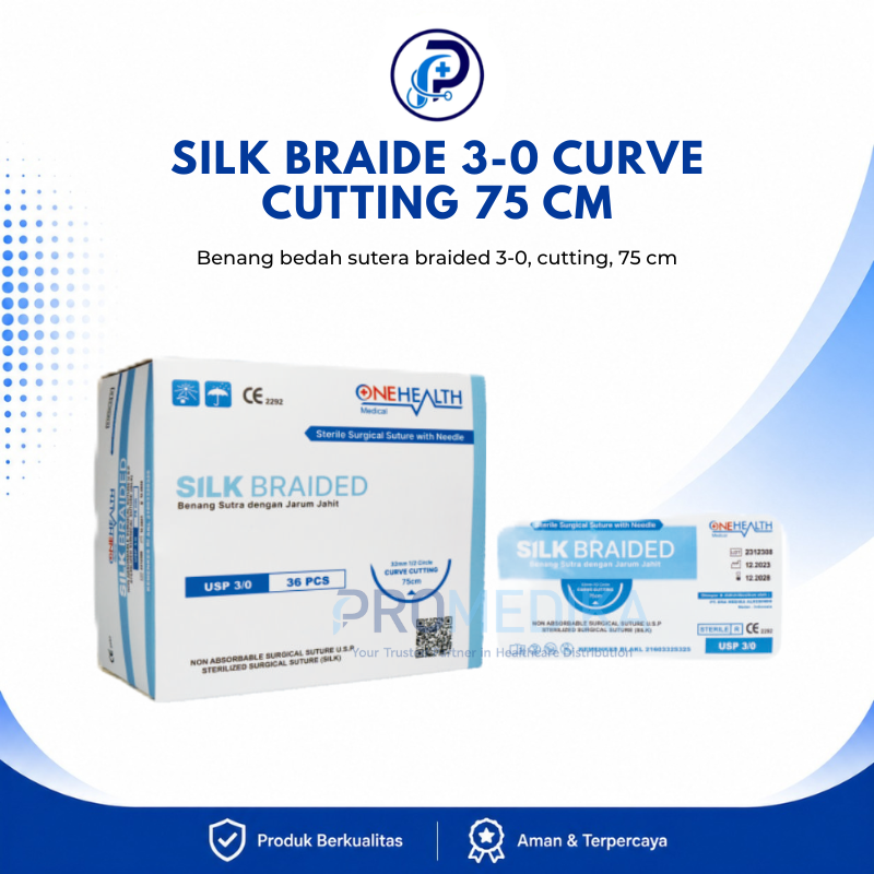 Silk Braide 3-0 Curve Cutting 75 cm