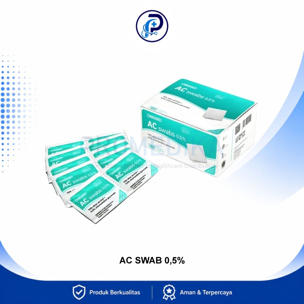 AC Swabs 0.5 Persen OneMed Box 100pcs