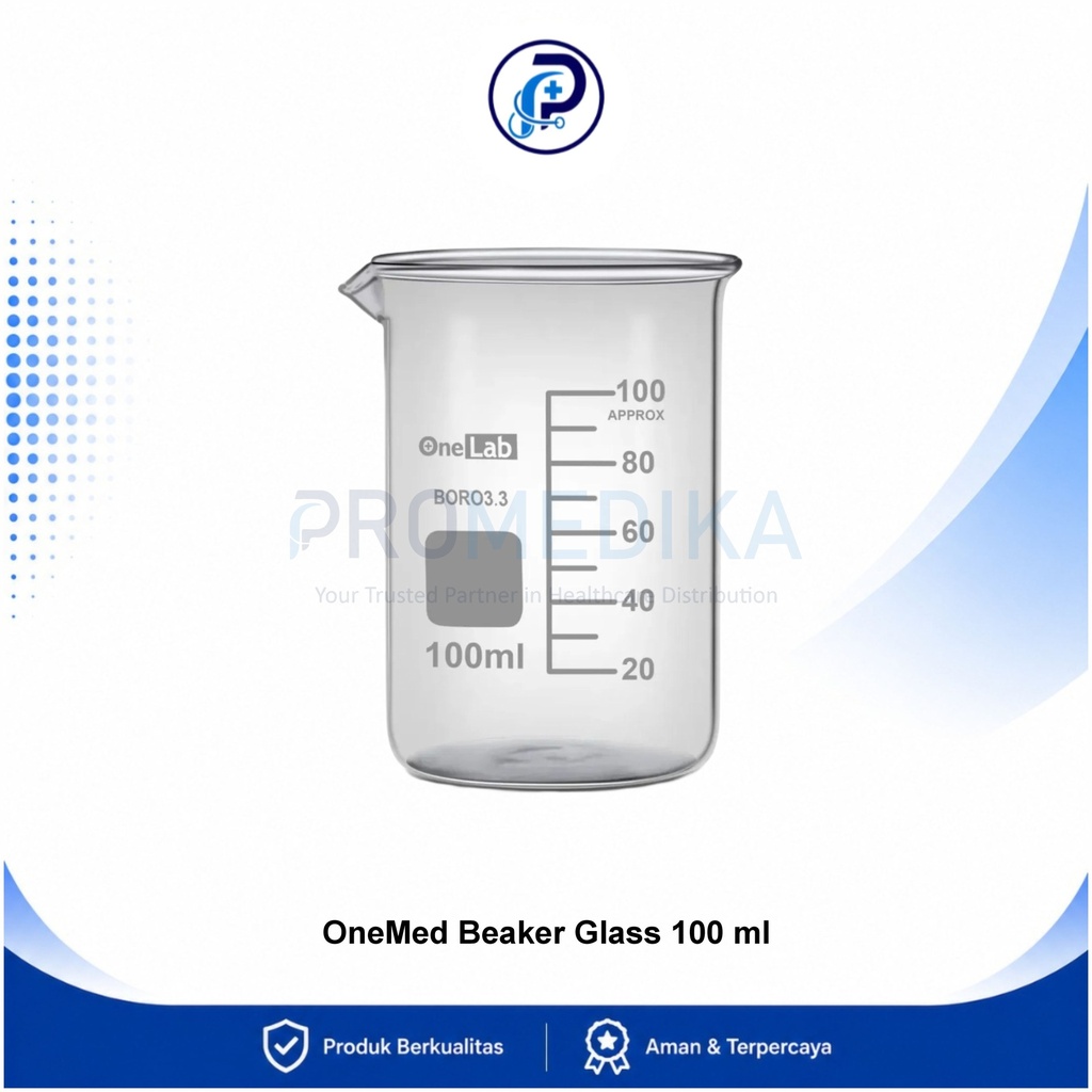 OneMed Beaker Glass 100 ml Gelas Piala