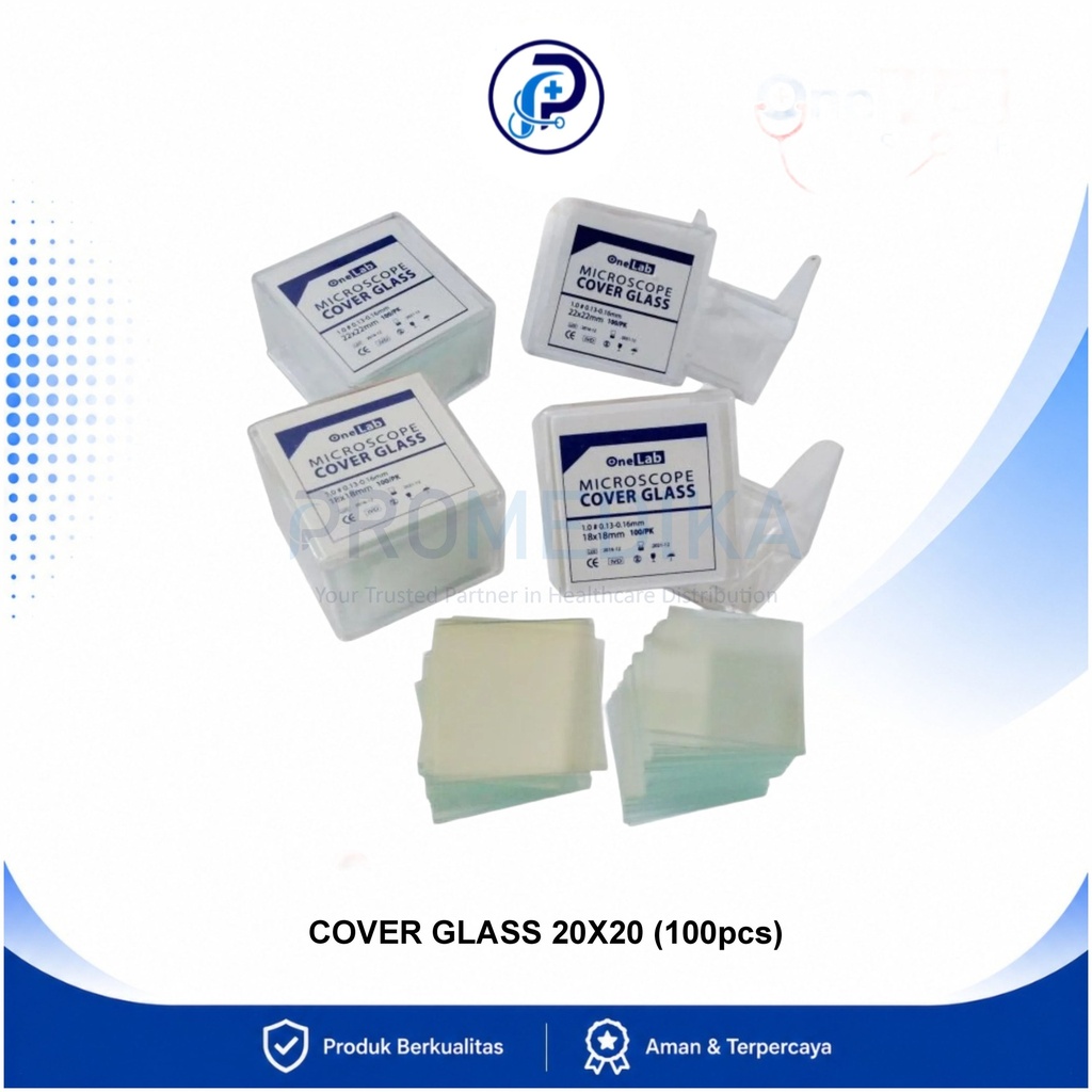 Cover Glass OneLab Box Isi 100pcs Ukuran 20 x 20