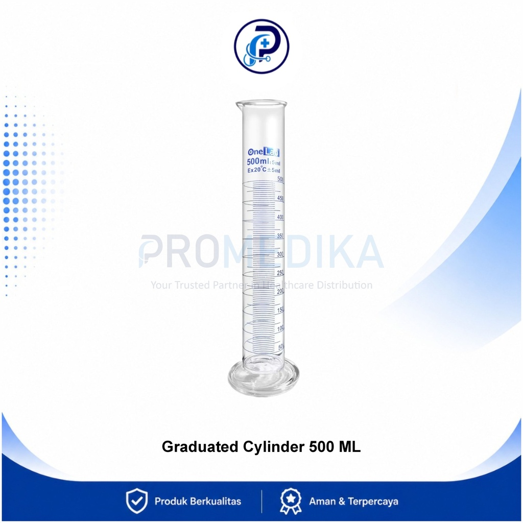 OneMed Gelas Ukur Kaca Laboratorium Graduated Cylinder 500 ml