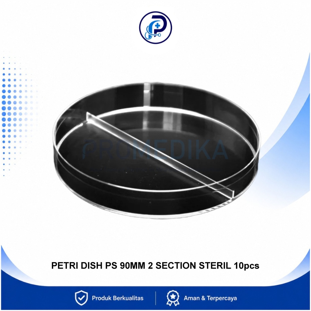 Petridish Plastik Steril 2 Bagian OneMed 90mm Pack Isi 10s