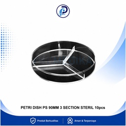 [OM-DPM-00053] Petridish Plastik Steril 3 Bagian OneMed 90mm Pack Isi 10s